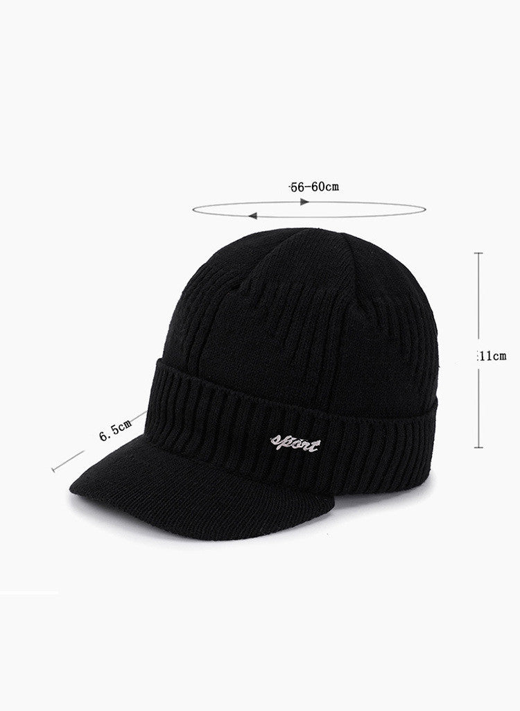 Men's Thick Woolen Knitted Pullover Cotton Hat