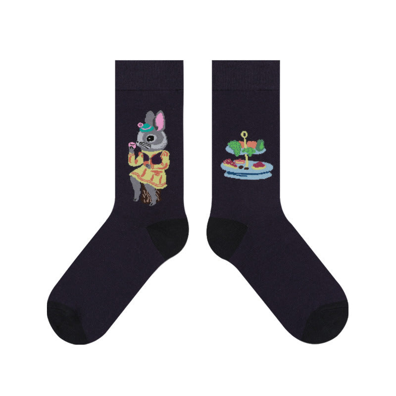 Fashion Personality Jacquard Women's Short Cotton Socks