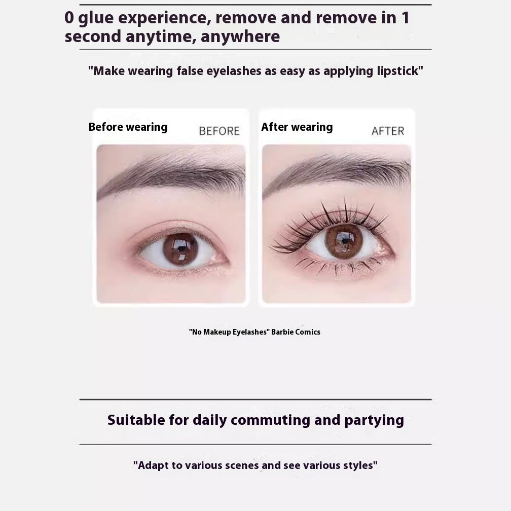 Natural Plain Eyelash Curler Glue-free False Eyelashes Simulation Light Feeling Reuse Clip