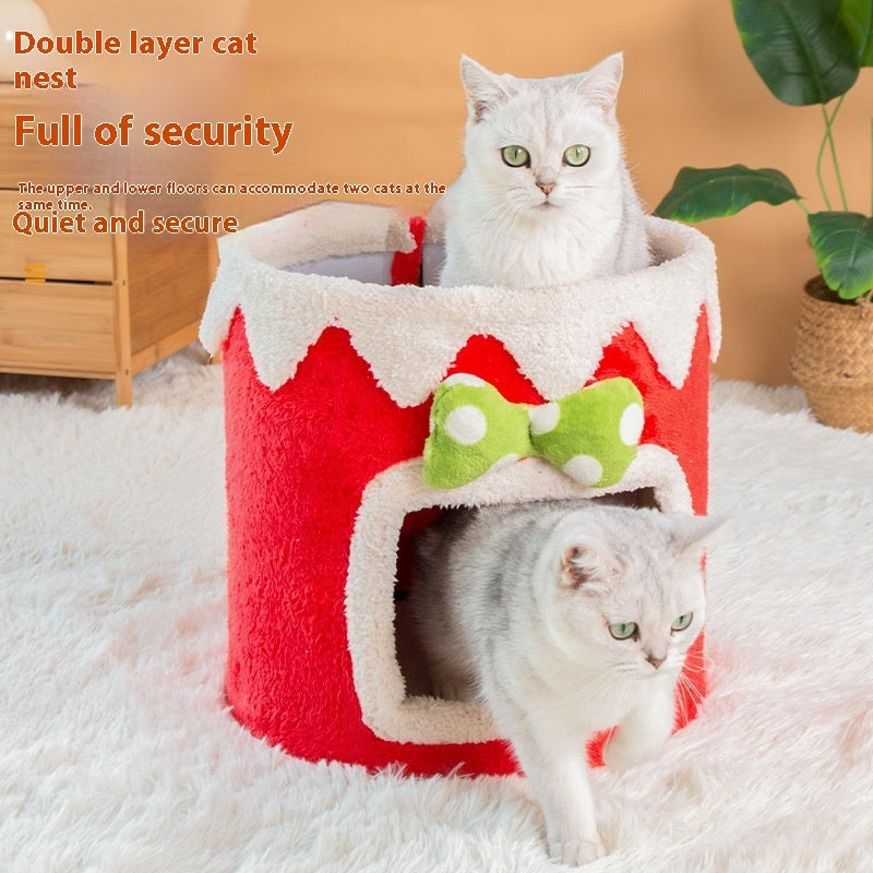 Double Layer Cat Climbing Frame Cat Nest Four Seasons Universal