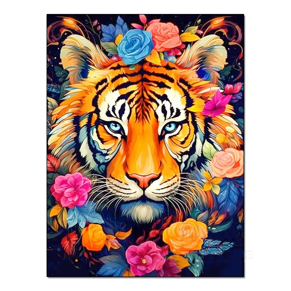 DIY Handmade Diamond Painting With Colorful Animals And Full Diamonds