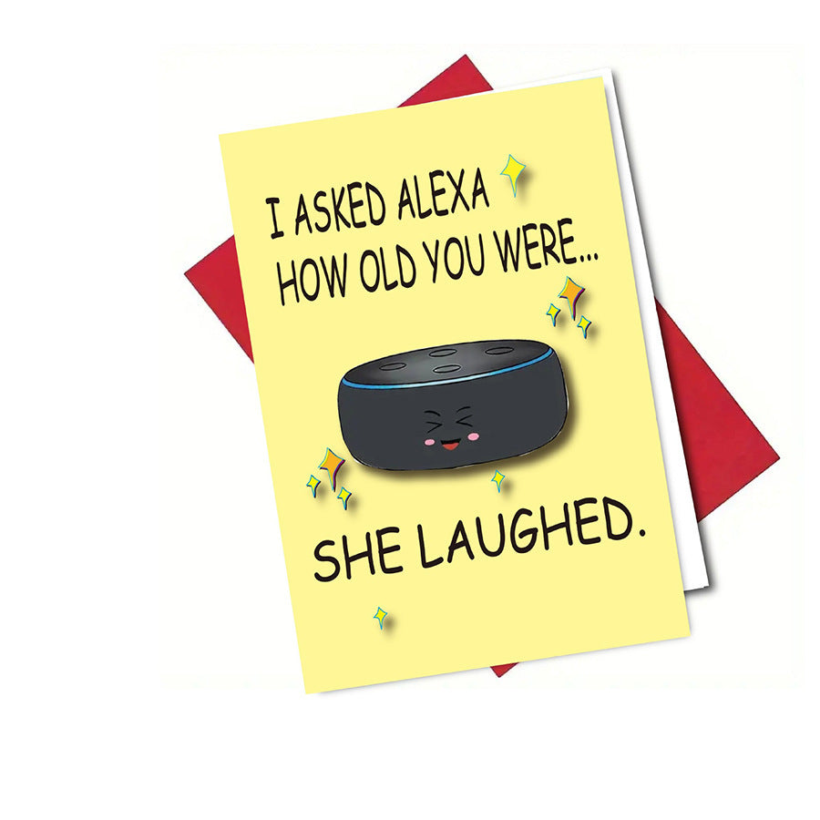 Birthday Greeting Card Funny Greeting Card Funny Text Cartoon Greeting Card