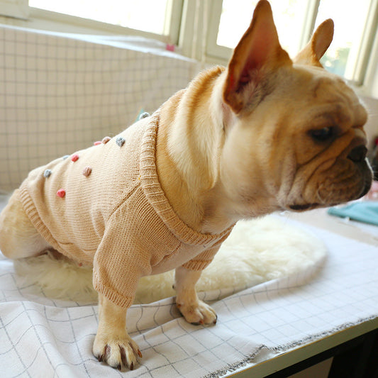 Autumn And Winter Warm French Cow Two-legged Pet Clothes