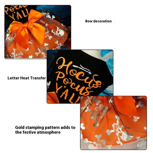 Pet Clothes Halloween Dog Cat Party Decoration Halloween Skull Black Costume