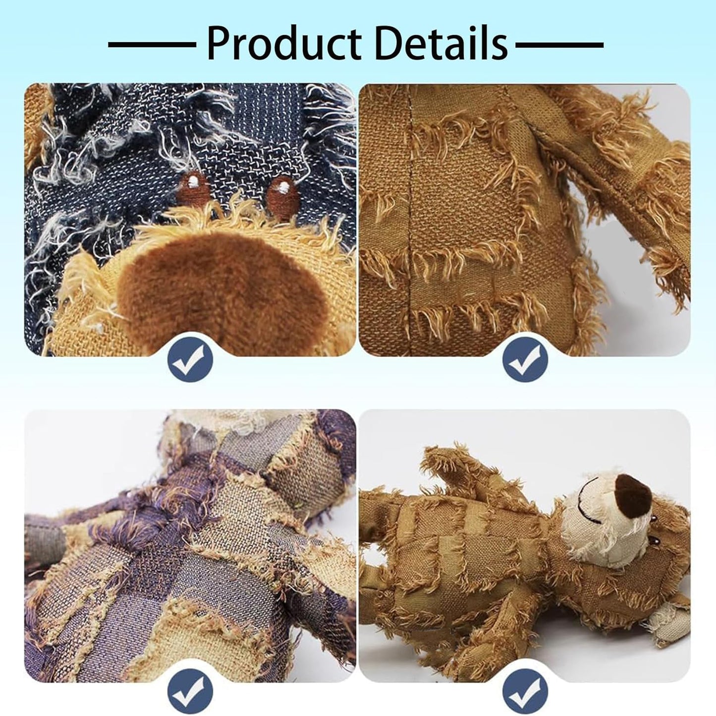 Indestructible Robust Bear, 2024 New Indestructible Squeaky Toys For Dogs, Durable Squeaky Dog Toys For Heavy Chewers, Interactive Dog Toys