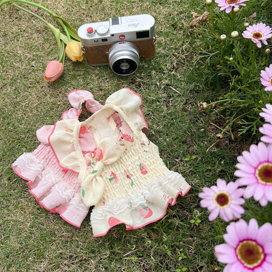 Fashion Peach Double Lace Skirt