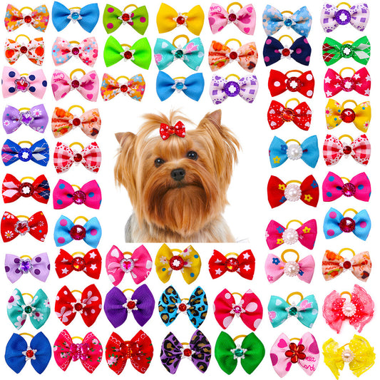 Pet Supplies Bow Rubber Band Scrunchie Head Flower Dog Cat Accessories