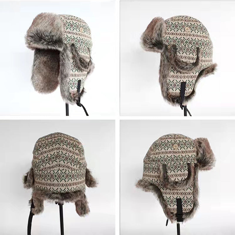 Men Plus Velvet Cycling Wind And Cold Ear Protection Hat
