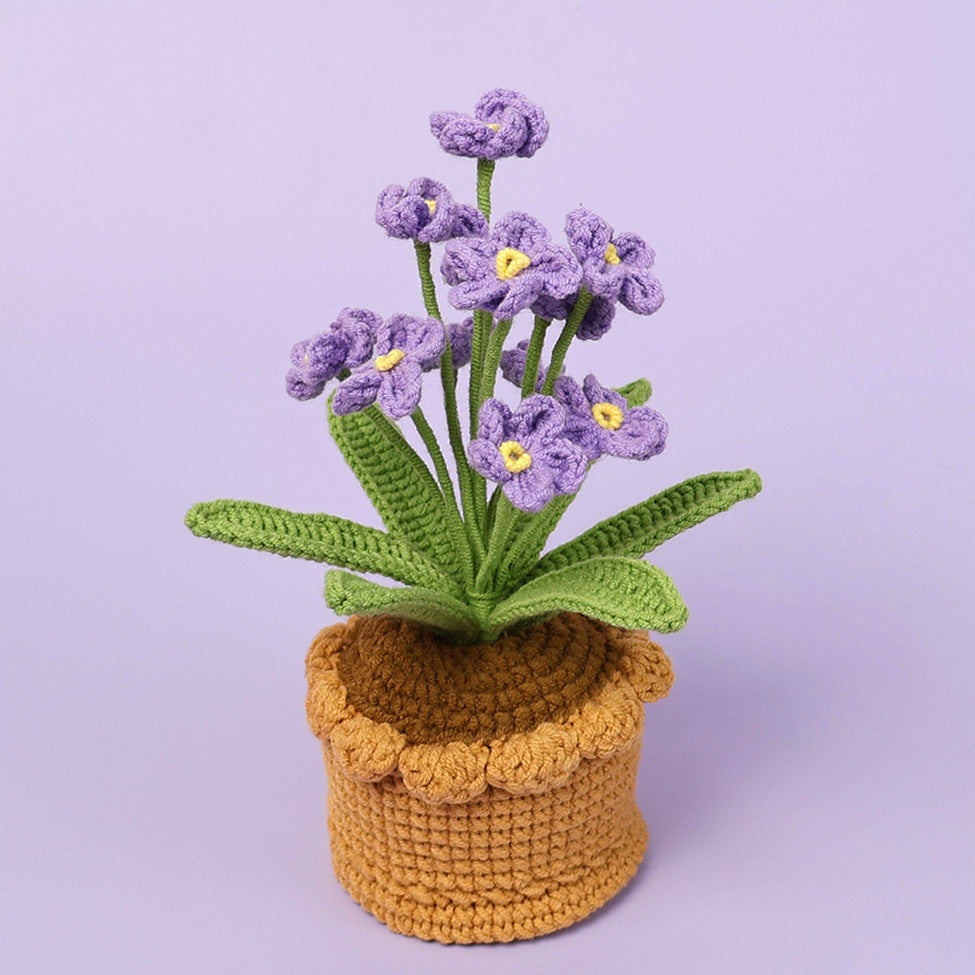 Finished Handmade Wool Woven Home Decoration Tulip Potted Plant
