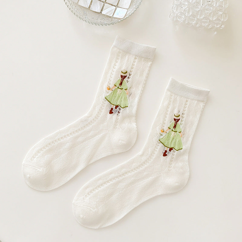 Ladies Korean Style Ins Trendy Hollow Tube Socks
