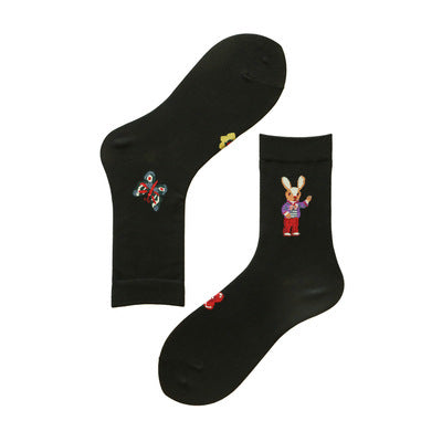 Fashion Personality Jacquard Women's Short Cotton Socks