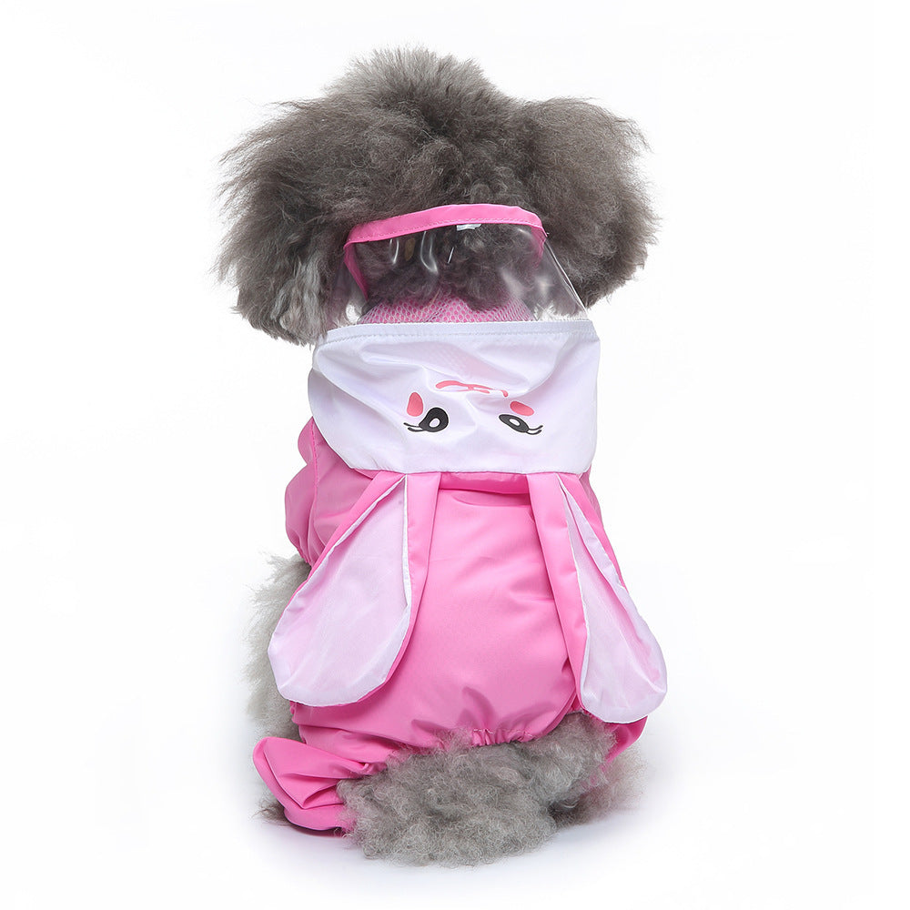 Pet Sound Dog Raincoat Four-legged Reflective Raincoat Pattern Dog Four Seasons Universal