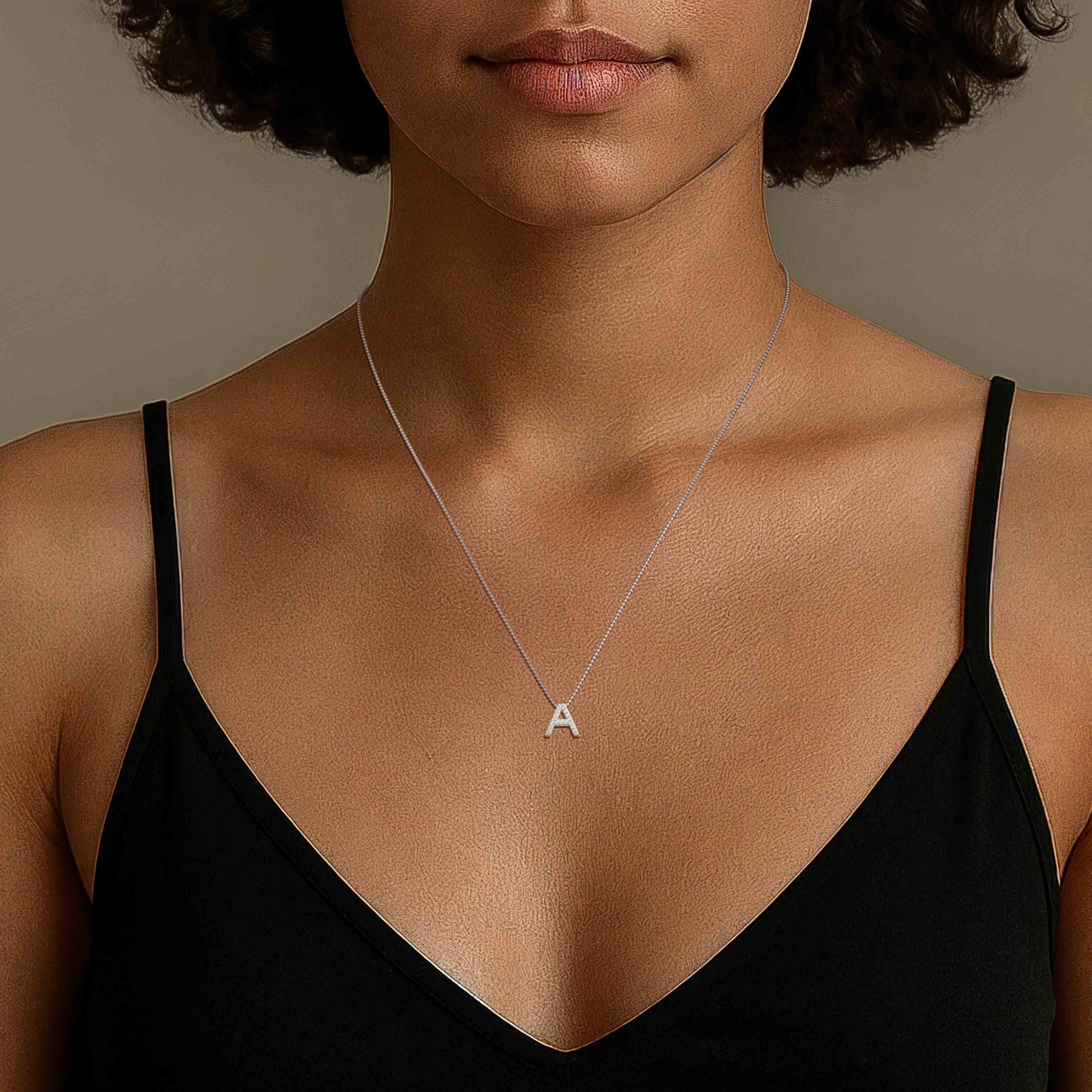 Rhodium Plated Initial Necklace AW24N006R