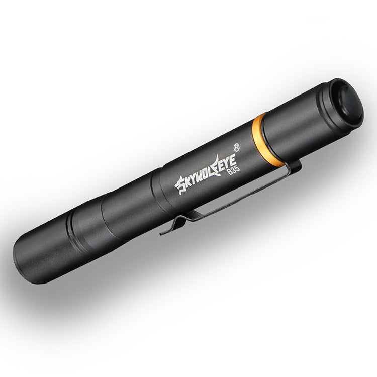 Mini-portable LED Pen-shaped Strong Light Flashlight White Yellow Light Pen