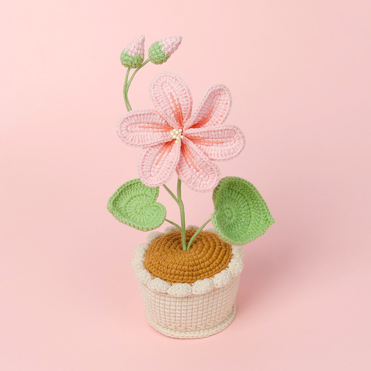 Finished Handmade Wool Woven Home Decoration Tulip Potted Plant