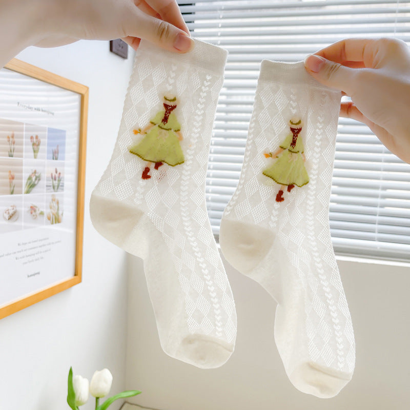 Ladies Korean Style Ins Trendy Hollow Tube Socks