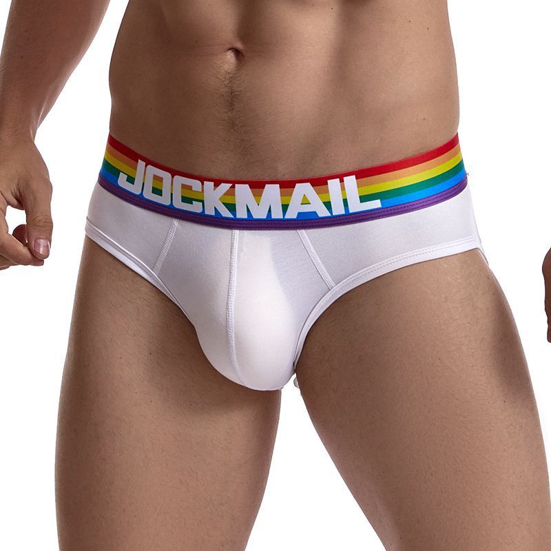 Rainbow Briefs Low Waist Sexy Pure Color Cotton Breathable And Transparent Men