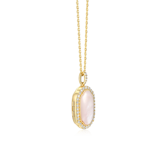 18K Gold Plated Pearl Glow Secret Locket SN012