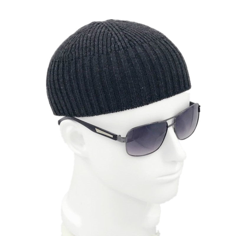 Short Cotton Knit Hat Men's Winter Woolen Thread
