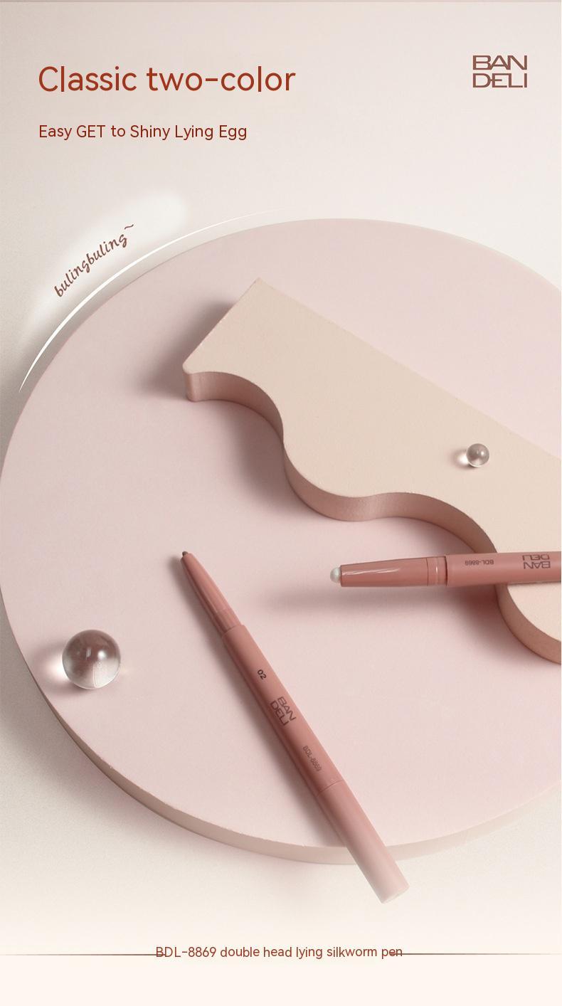Bandley Eye Shadow Pen Brighten Pen Dual-purpose Double-headed Pearlescent White Eye Shadow Pen Matte Shading Powder Master Highlight Eyeliner Pen