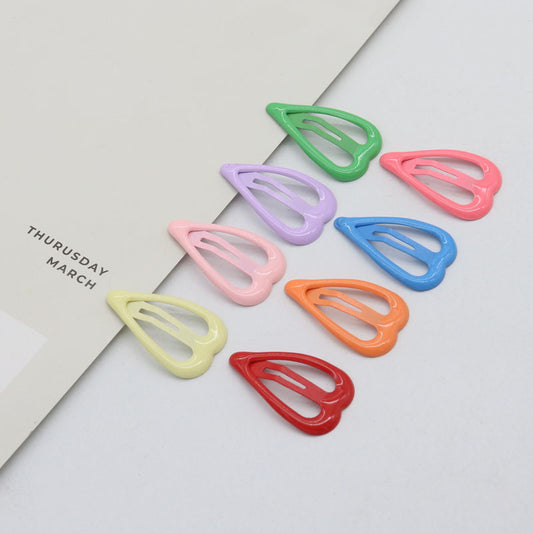 Oil Dripping Spray Paint Side Clip Bang Clip Love Children's Hair Accessories