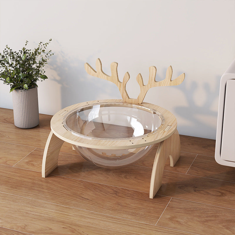 Antlers Cat Nest Four Seasons Universal Pet Supplies Chamfer Space Capsule Solid Wood Cat Bed