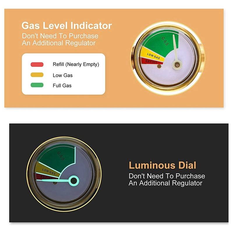 Propane Gas Charging Connector With Luminous Meter And Ball