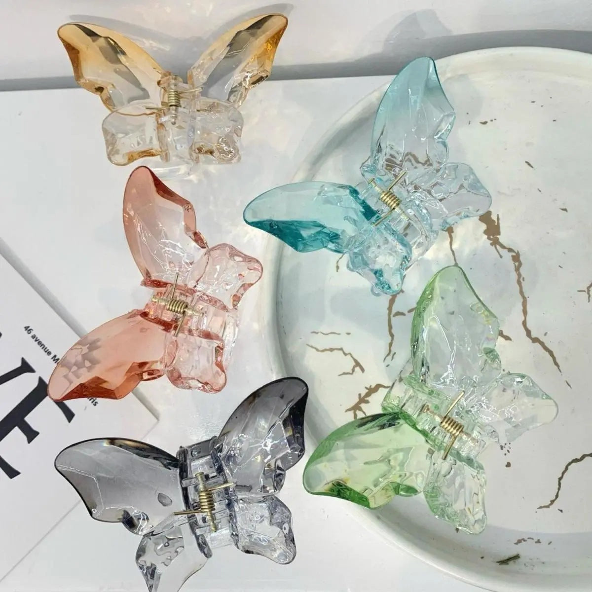 Korean Super Fairy Butterfly Hairpin Frosted Shark Headgear